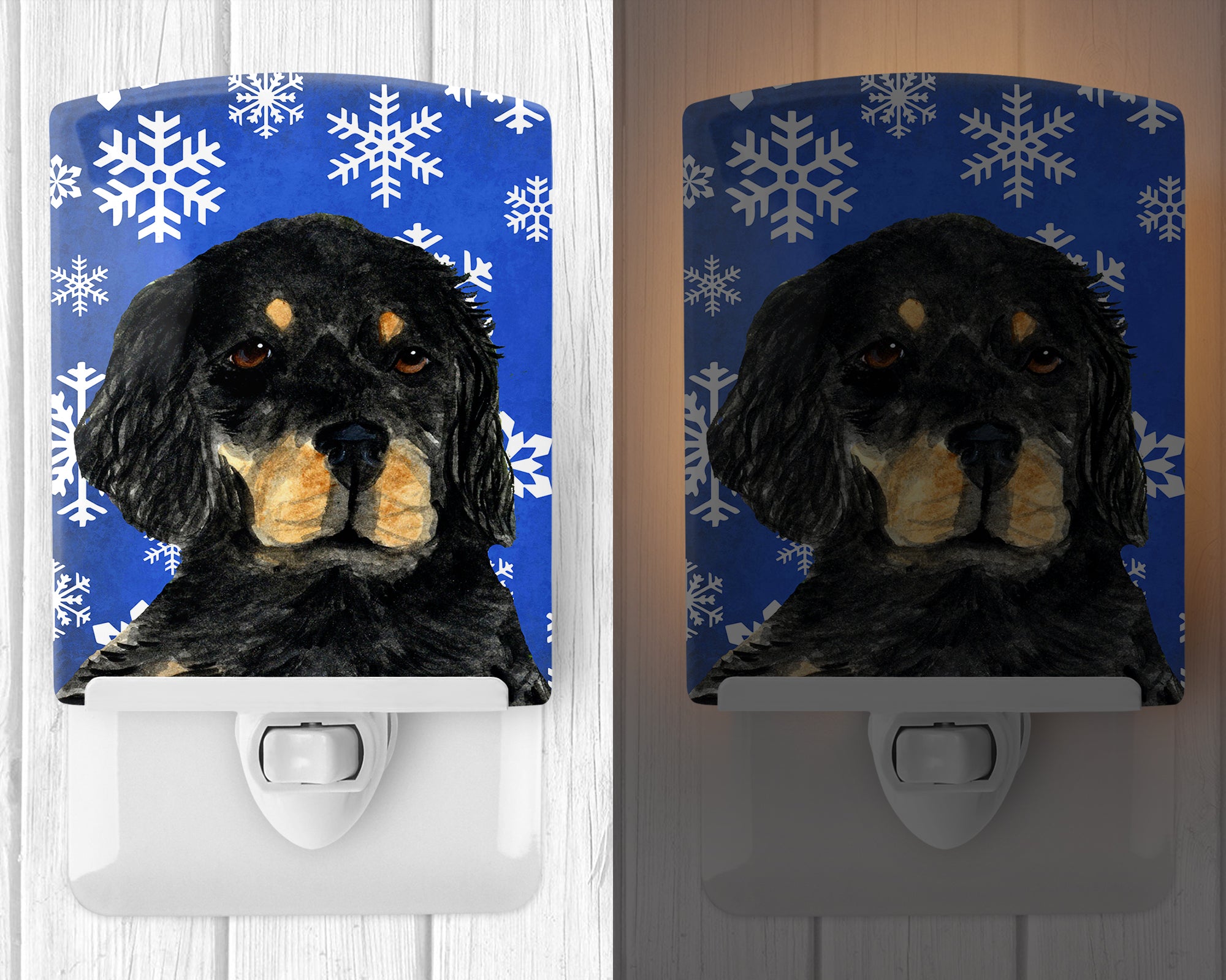 Gordon Setter Winter Snowflakes Holiday Ceramic Night Light SS4653CNL - the-store.com