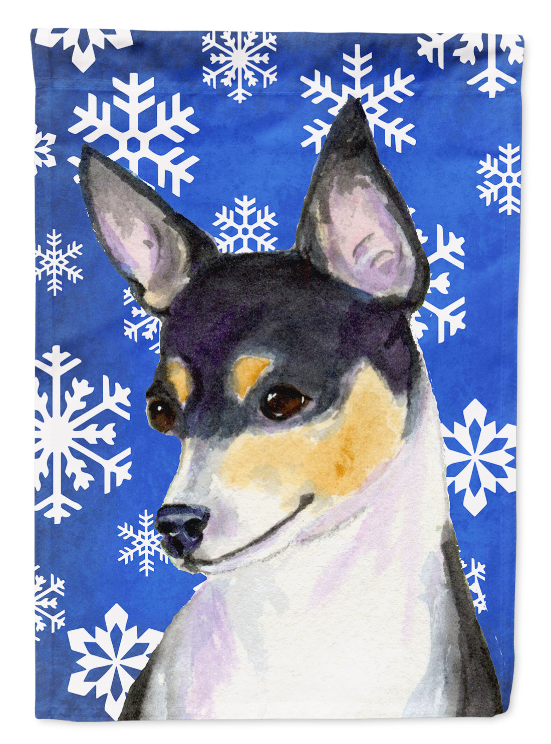 Chihuahua Winter Snowflakes Holiday Flag Garden Size.