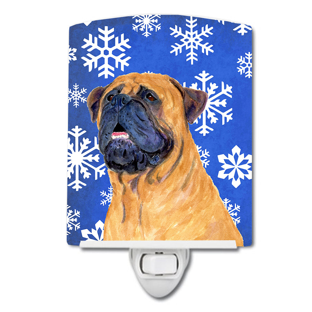 Mastiff Winter Snowflakes Holiday Ceramic Night Light SS4658CNL - the-store.com