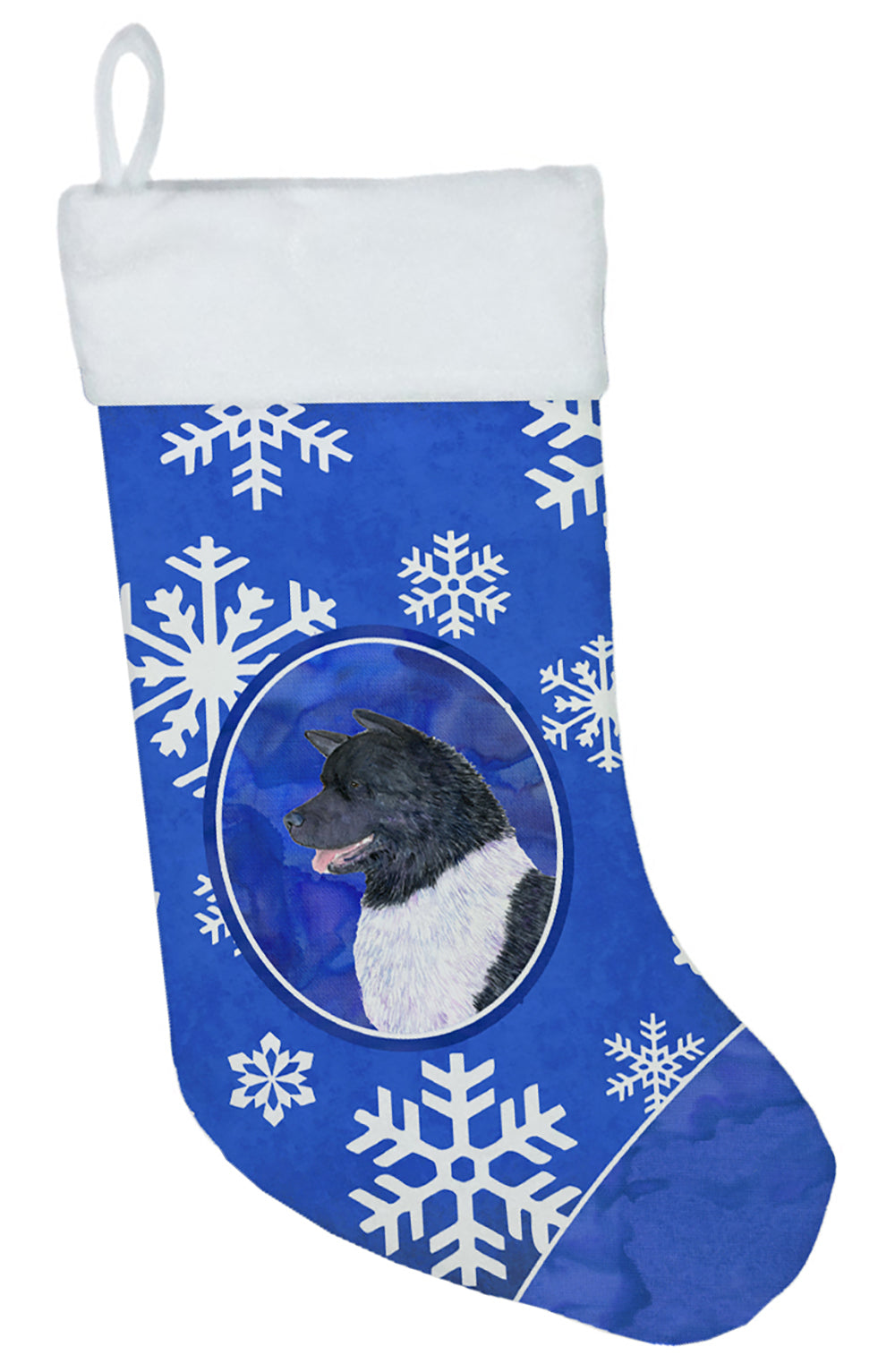 Akita Winter Snowflakes Christmas Stocking SS4659  the-store.com.