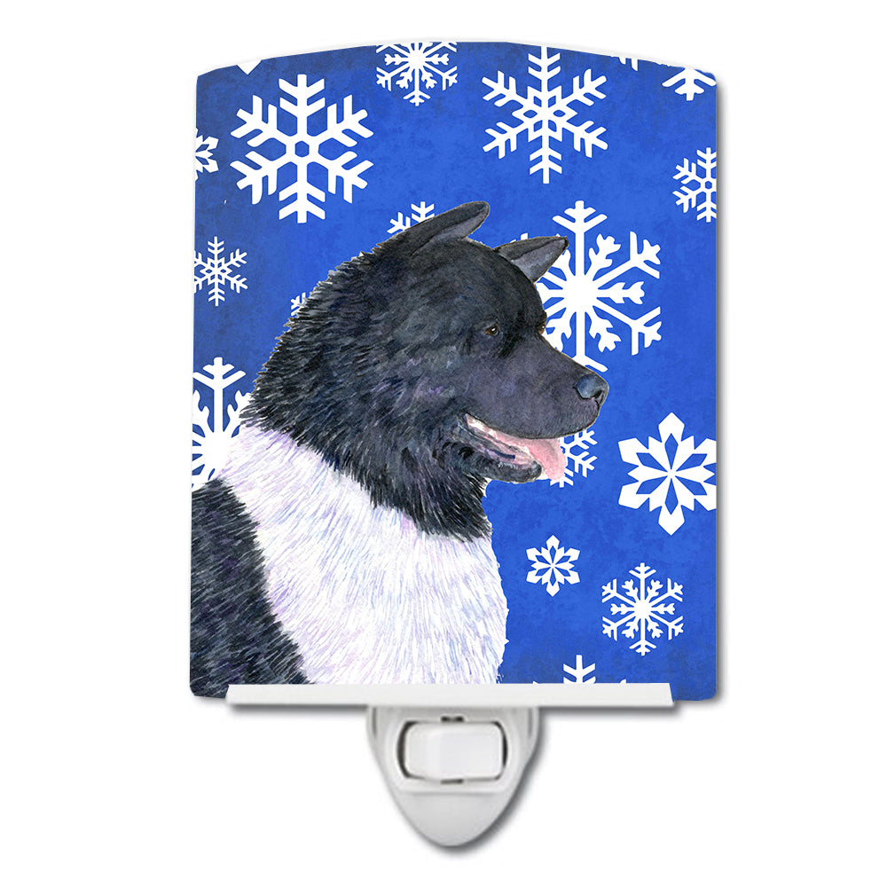 Akita Winter Snowflakes Holiday Ceramic Night Light SS4659CNL - the-store.com