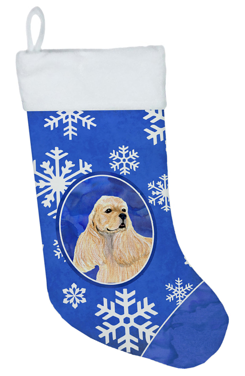 Cocker Spaniel Winter Snowflakes Christmas Stocking SS4660  the-store.com.