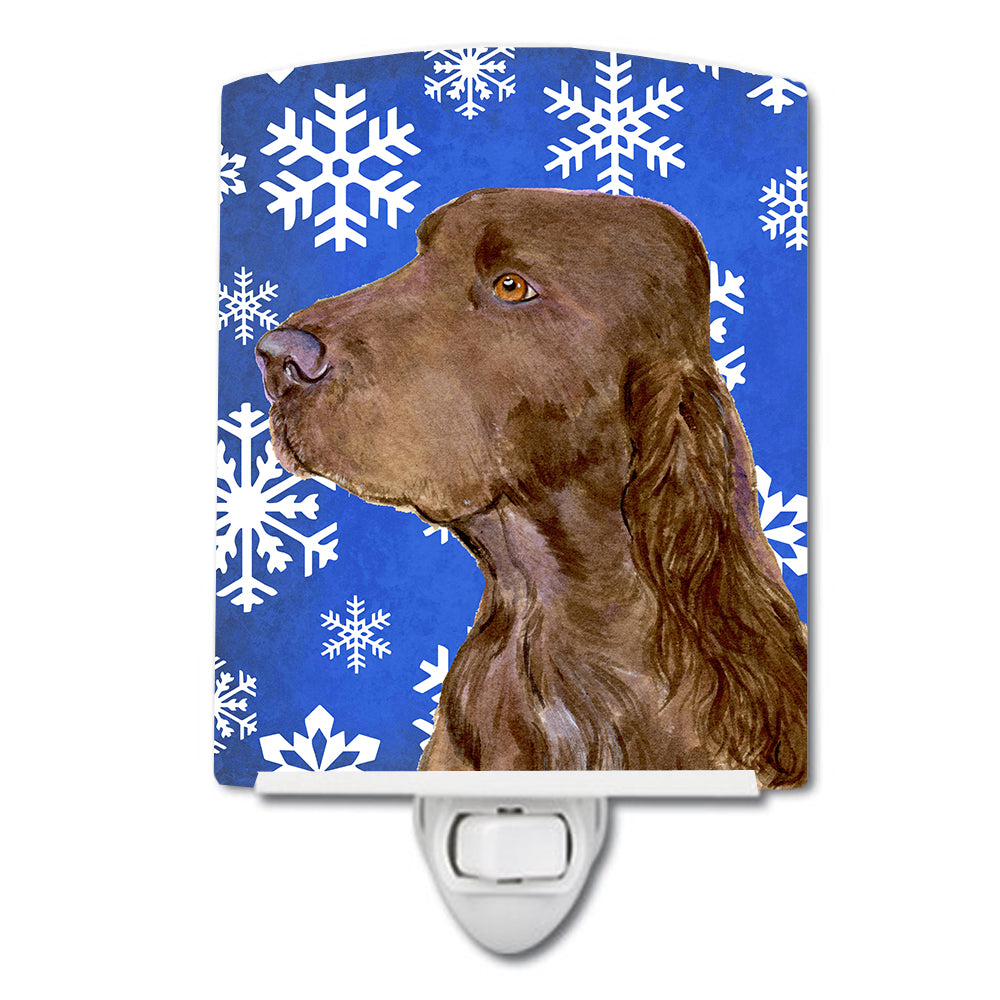 Field Spaniel Winter Snowflakes Holiday Ceramic Night Light SS4663CNL - the-store.com