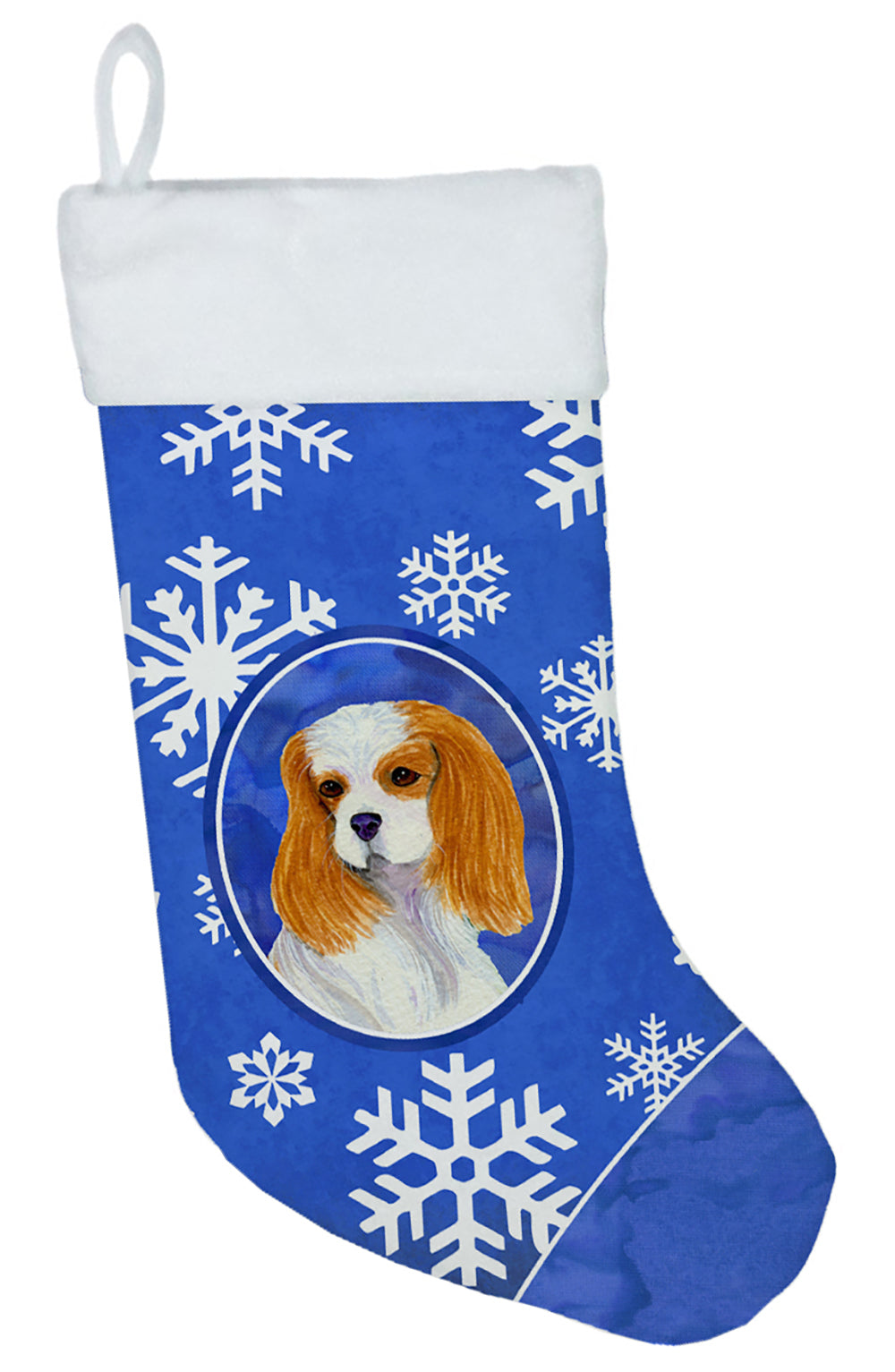 Cavalier Spaniel Winter Snowflakes Christmas Stocking SS4665  the-store.com.