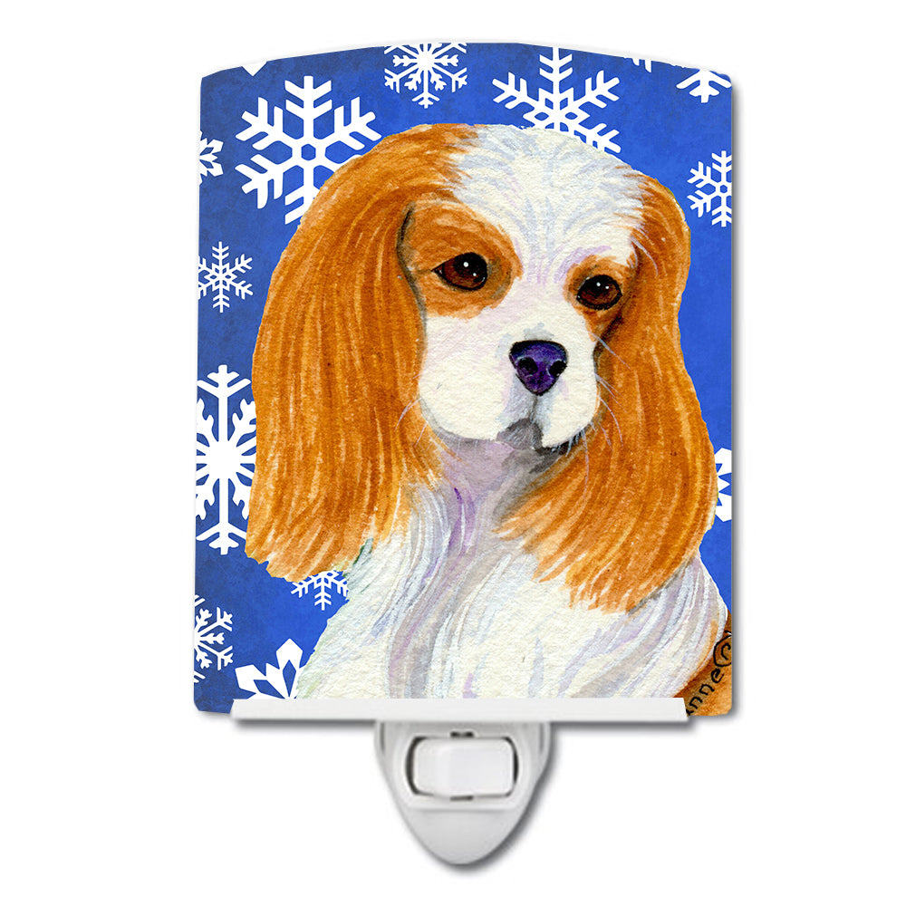 Cavalier Spaniel Winter Snowflakes Holiday Ceramic Night Light SS4665CNL - the-store.com