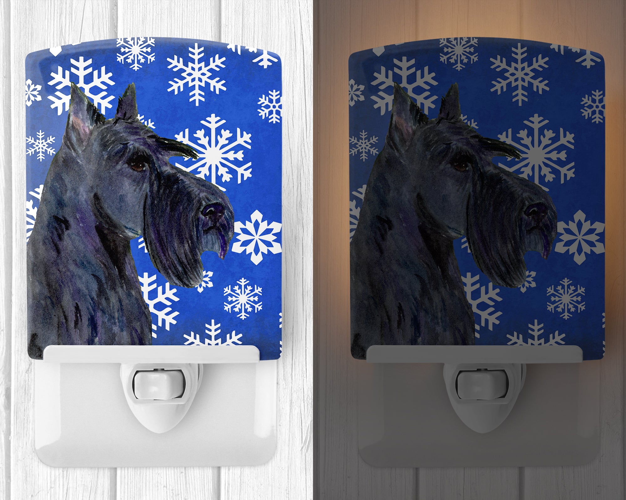 Scottish Terrier Winter Snowflakes Holiday Ceramic Night Light SS4667CNL - the-store.com