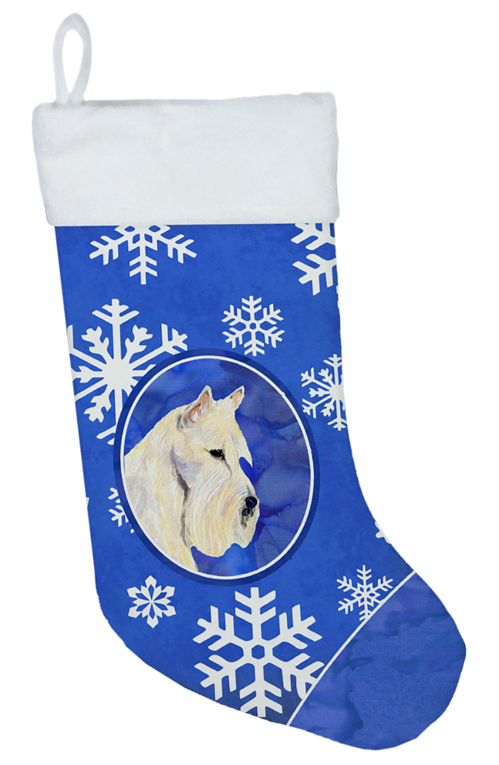 Scottish Terrier Winter Snowflakes Christmas Stocking SS4668  the-store.com.