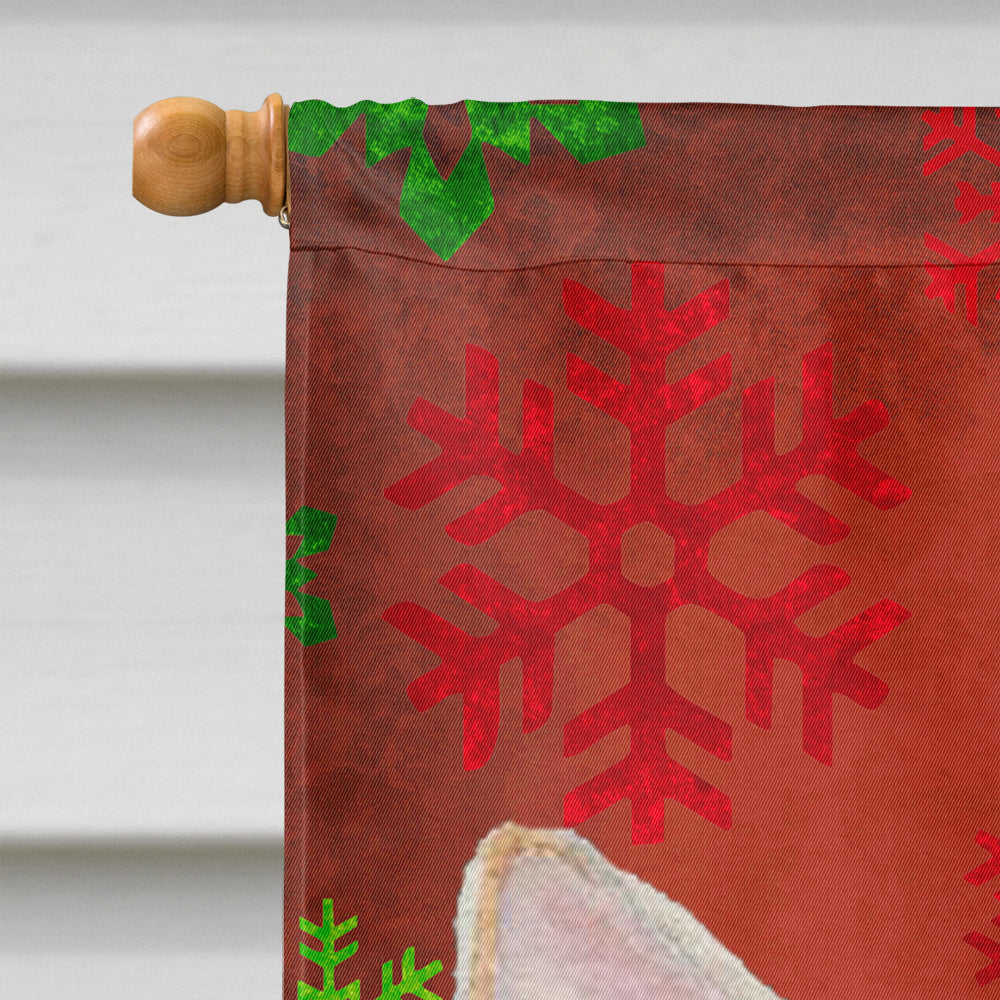 Chihuahua Red and Green Snowflakes Holiday Christmas Flag Canvas House Size  the-store.com.