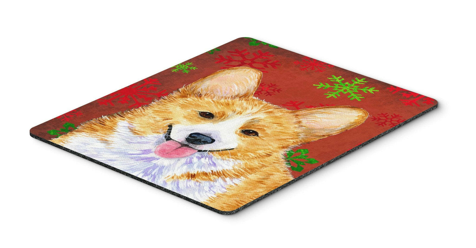 Corgi Red and Green Snowflakes Holiday Christmas Mouse Pad, Hot Pad or Trivet by Caroline's Treasures