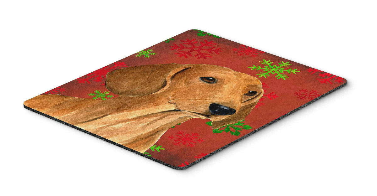Dachshund Red and Green Snowflakes Christmas Mouse Pad, Hot Pad or Trivet by Caroline&#39;s Treasures