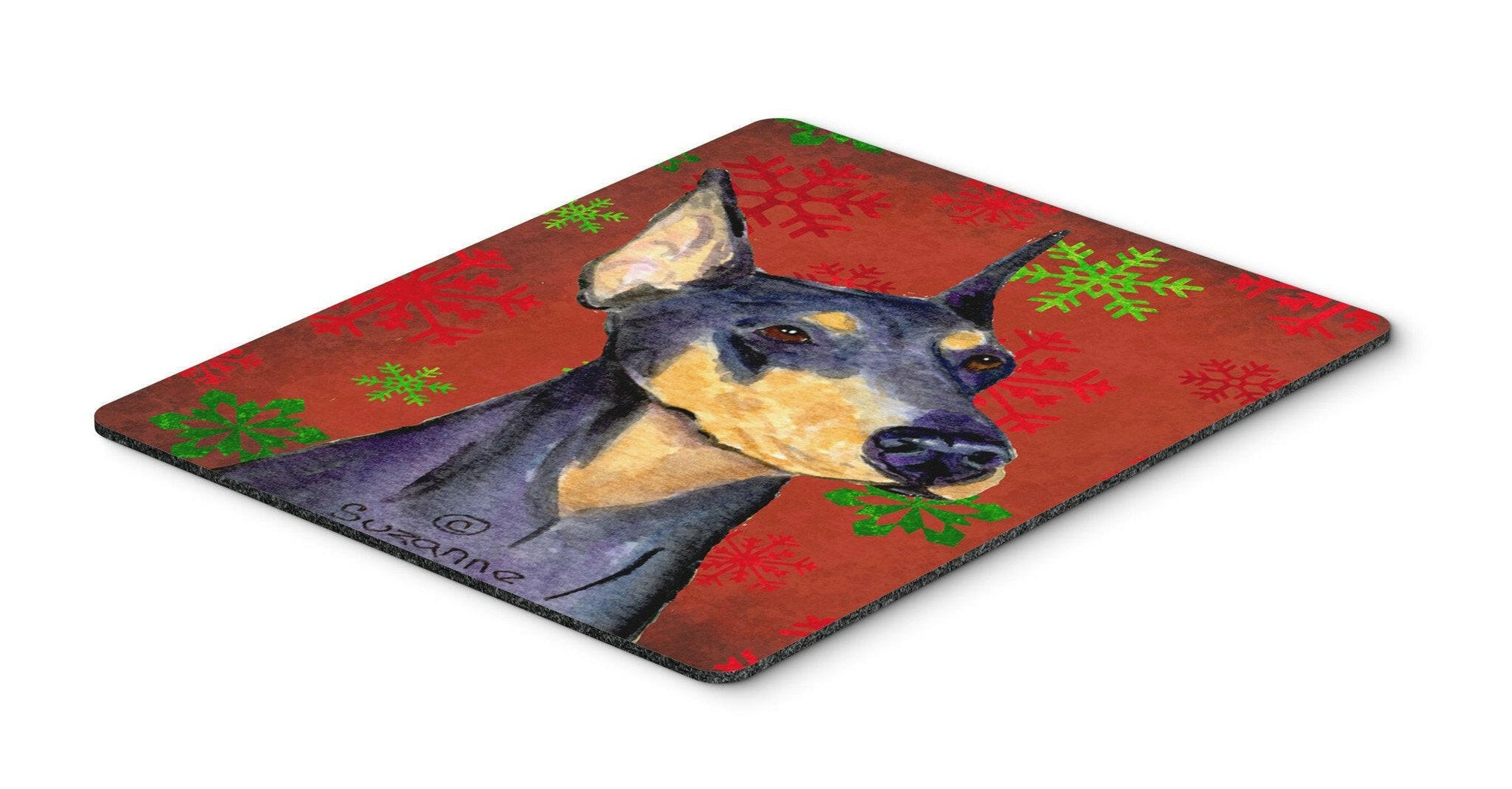 Doberman Snowflakes Holiday Christmas Mouse Pad, Hot Pad or Trivet by Caroline's Treasures