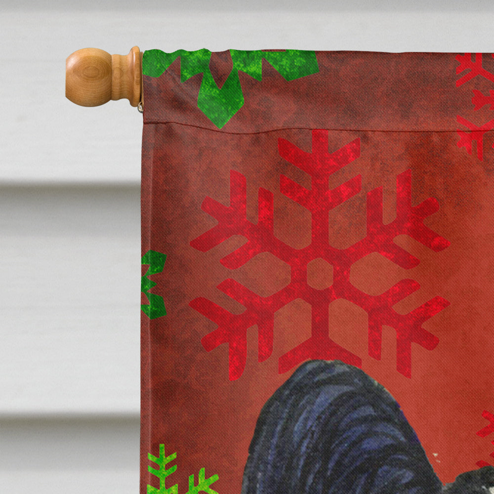 Papillon Red Green Snowflake Holiday Christmas Flag Canvas House Size  the-store.com.