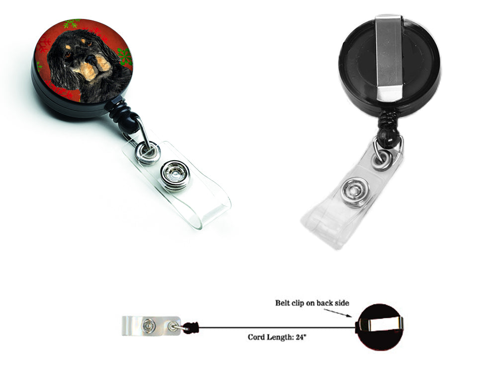 Gordon Setter Red Green Snowflakes Christmas Retractable Badge Reel SS4722BR  the-store.com.