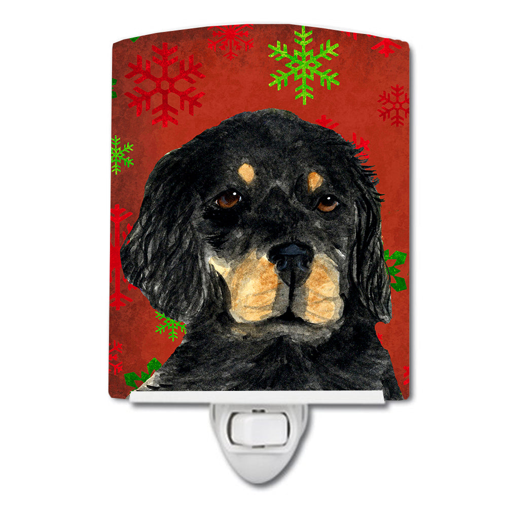 Gordon Setter Red Green Snowflakes Christmas Ceramic Night Light SS4722CNL - the-store.com