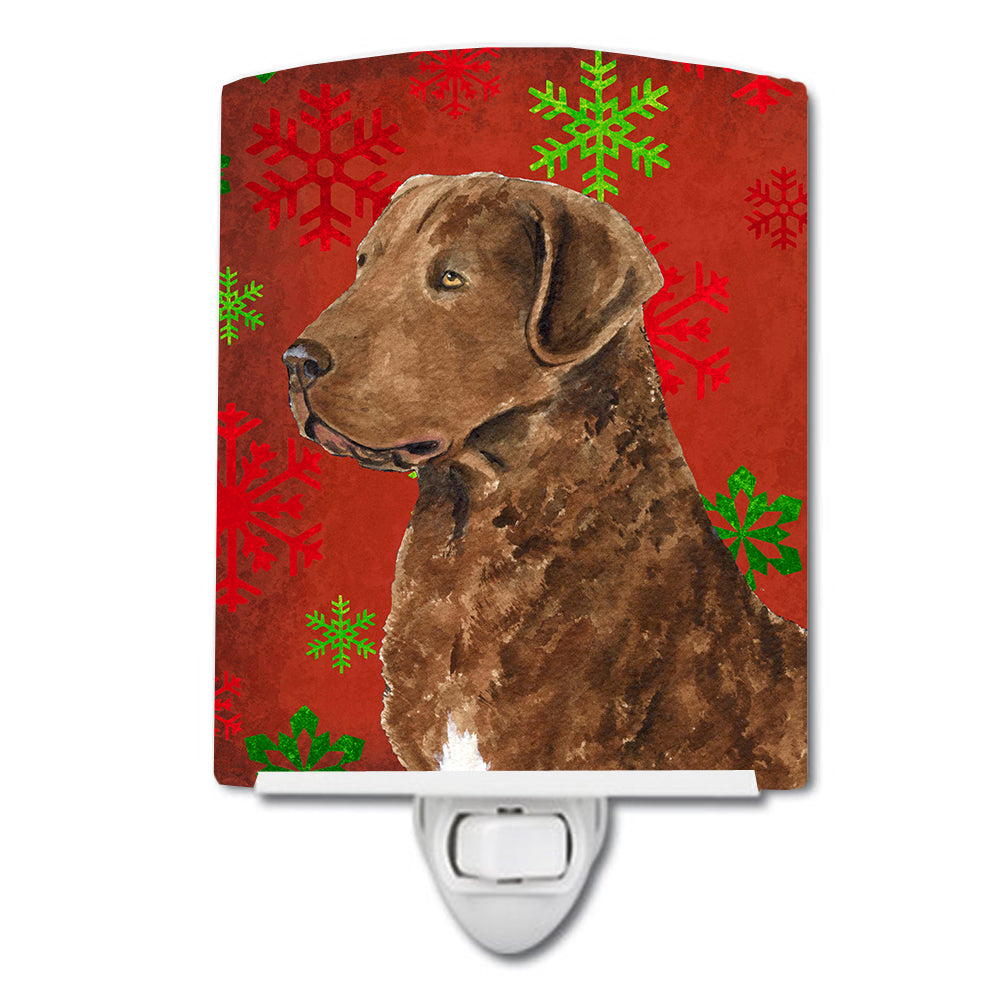 Chesapeake Bay Retriever Red Snowflakes Holiday Christmas Ceramic Night Light SS4738CNL - the-store.com