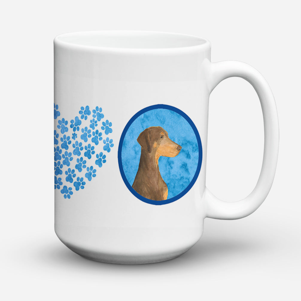 Doberman  Dishwasher Safe Microwavable Ceramic Coffee Mug 15 ounce SS4755  the-store.com.