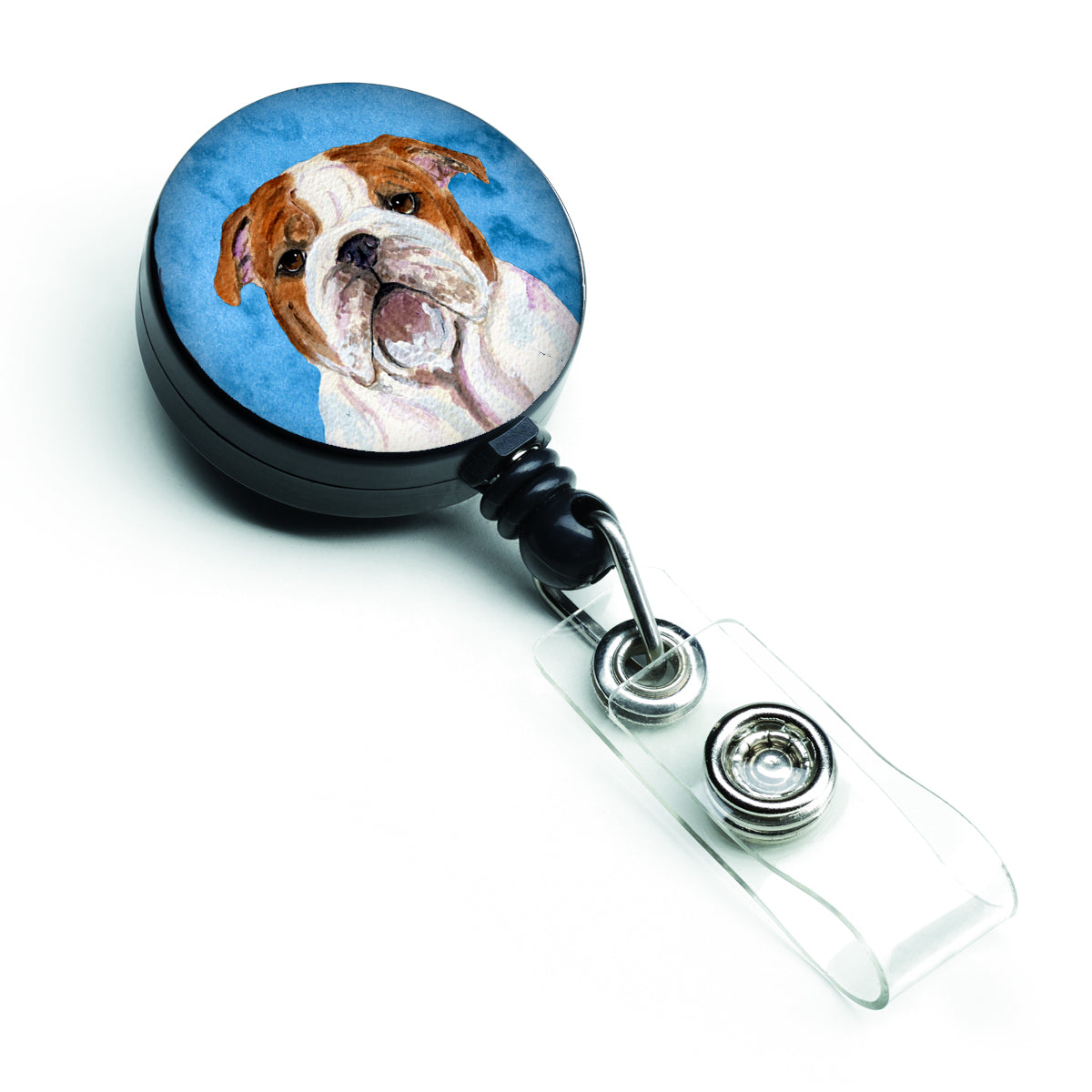 Bulldog English  Retractable Badge Reel or ID Holder with Clip SS4760.