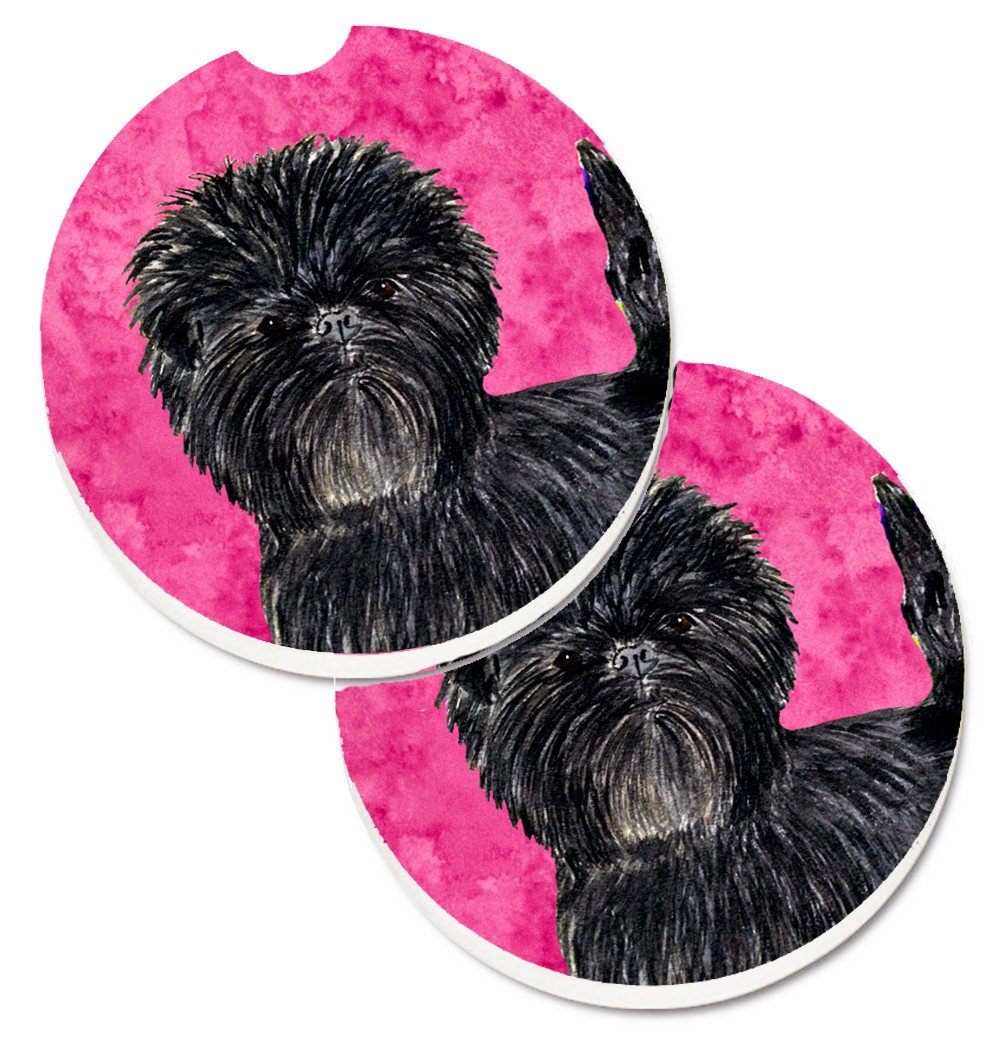 Pink Affenpinscher Set of 2 Cup Holder Car Coasters SS4787-PKCARC by Caroline&#39;s Treasures