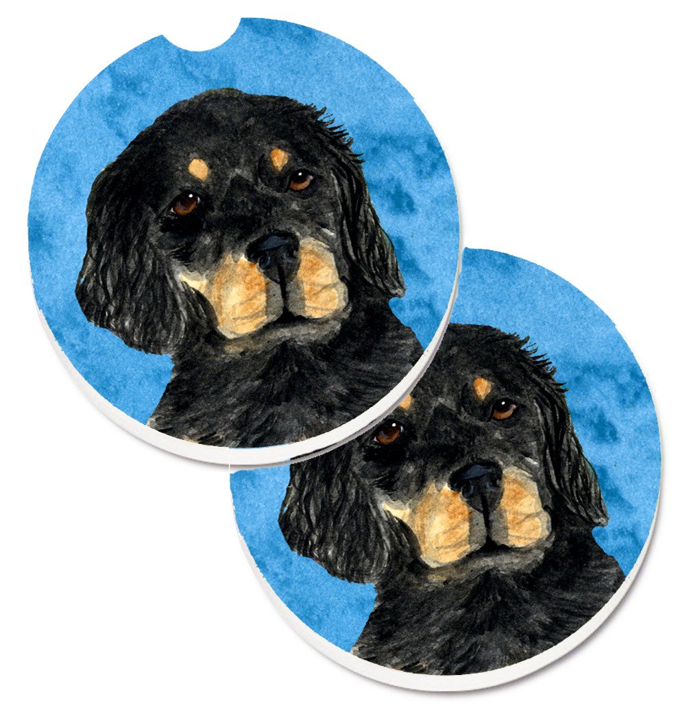 Blue Gordon Setter Set of 2 Cup Holder Car Coasters SS4791-BUCARC by Caroline&#39;s Treasures