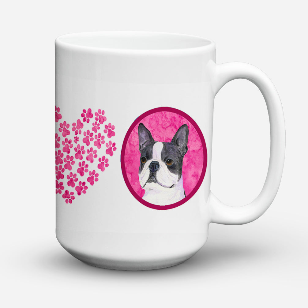 Boston Terrier  Dishwasher Safe Microwavable Ceramic Coffee Mug 15 ounce SS4792  the-store.com.