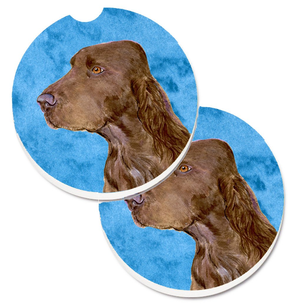 Blue Field Spaniel Set of 2 Cup Holder Car Coasters SS4801-BUCARC by Caroline's Treasures