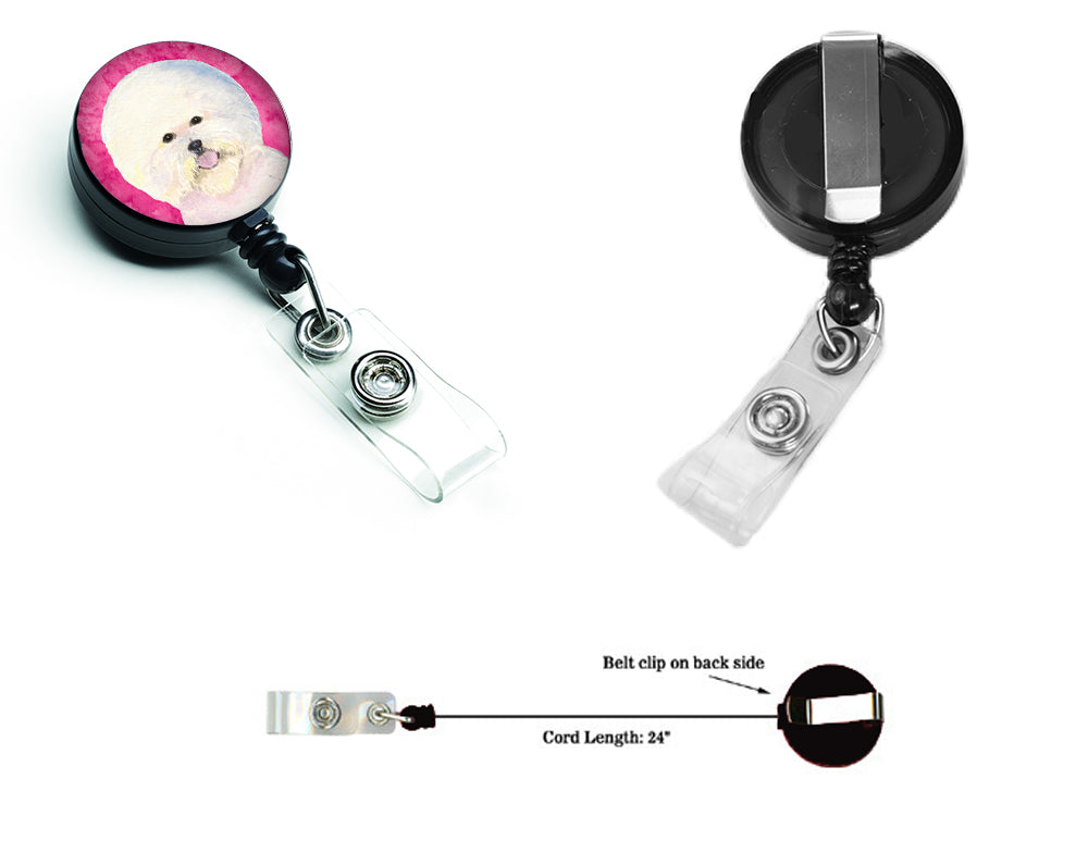 Bichon Frise  Retractable Badge Reel or ID Holder with Clip SS4802.