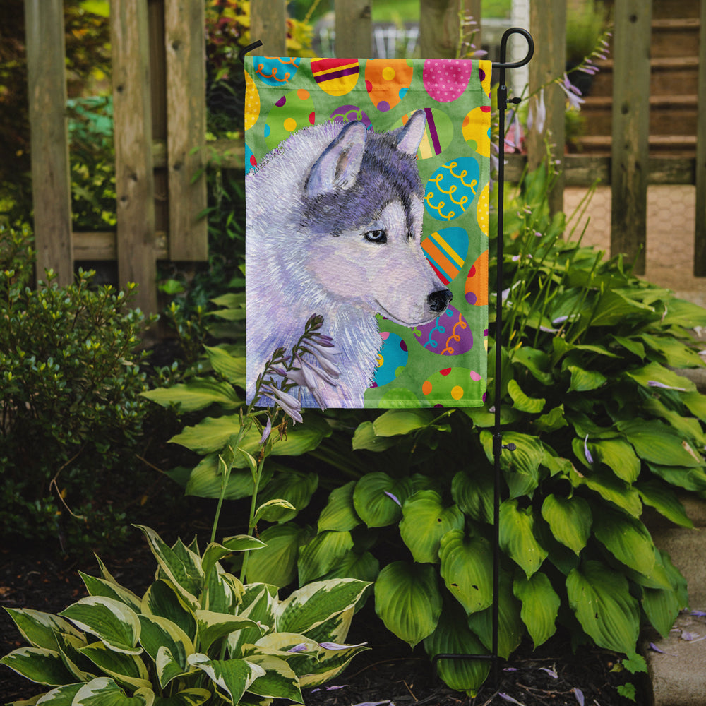 Siberian Husky Easter Eggtravaganza Flag Garden Size  the-store.com.