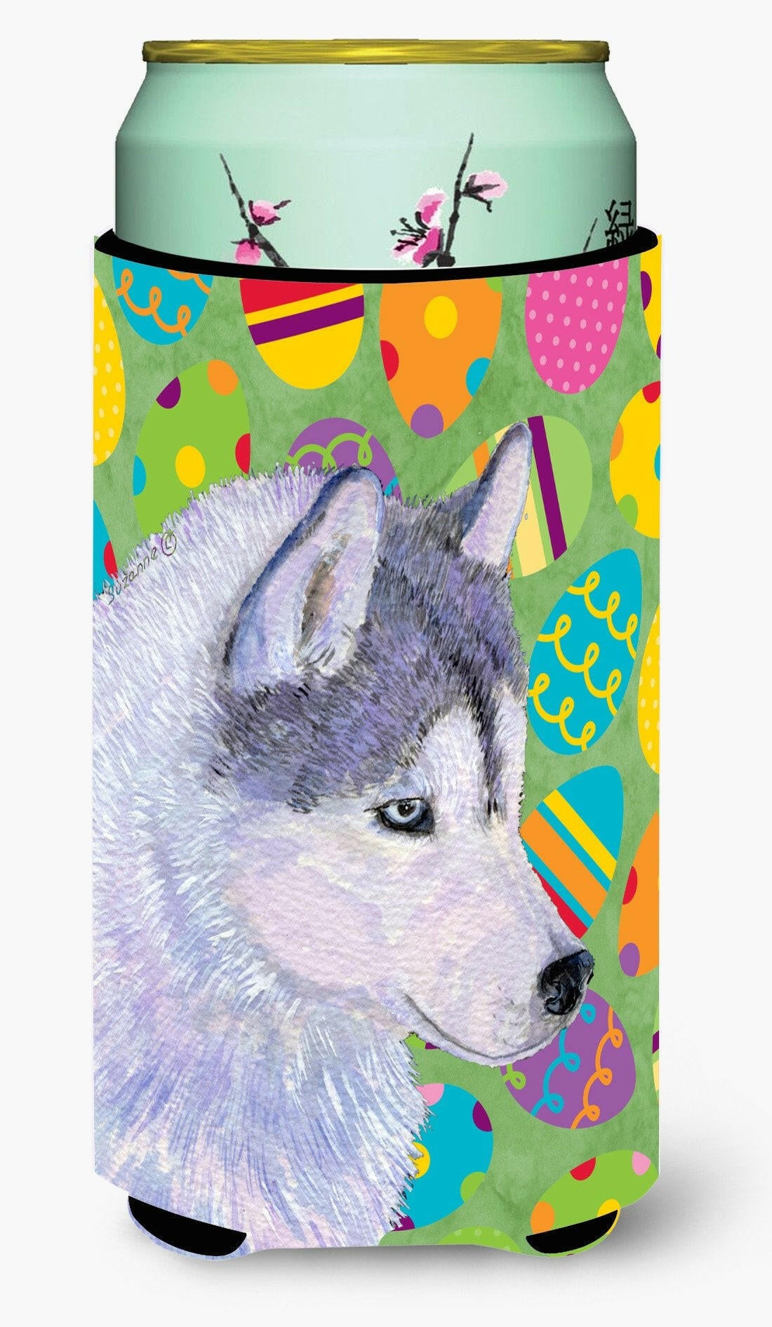 Siberian Husky Easter Eggtravaganza  Tall Boy Beverage Insulator Beverage Insulator Hugger by Caroline's Treasures