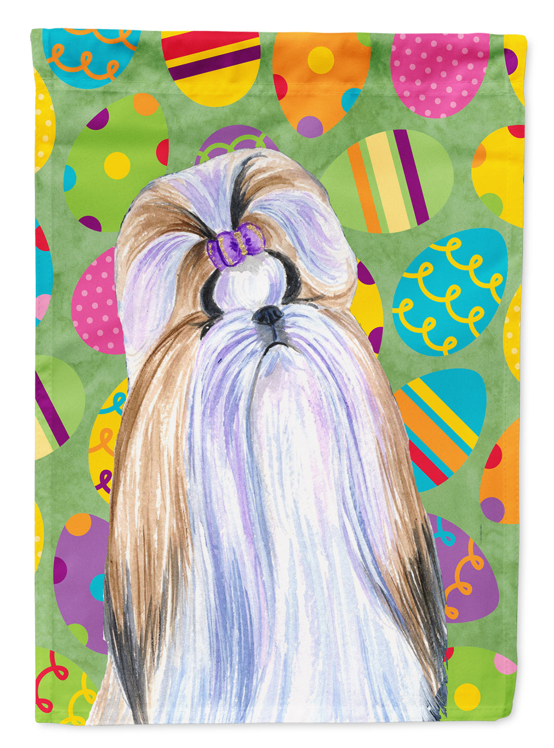 Shih Tzu Easter Eggtravaganza Flag Garden Size  the-store.com.