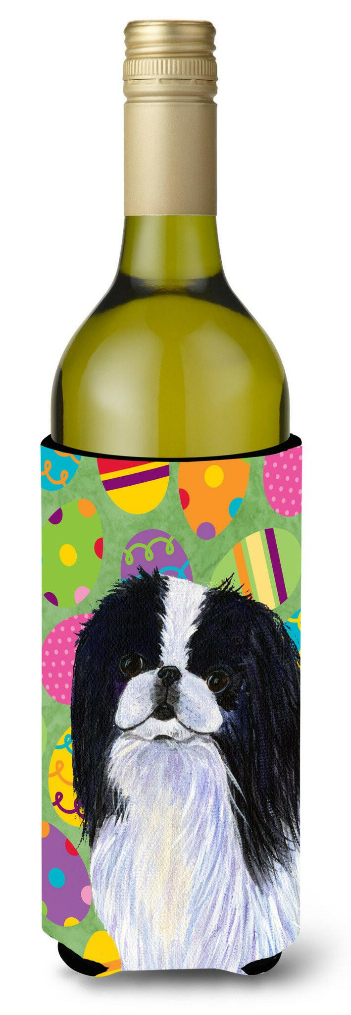 Japanese Chin Easter Eggtravaganza Wine Bottle Beverage Insulator Beverage Insulator Hugger by Caroline&#39;s Treasures