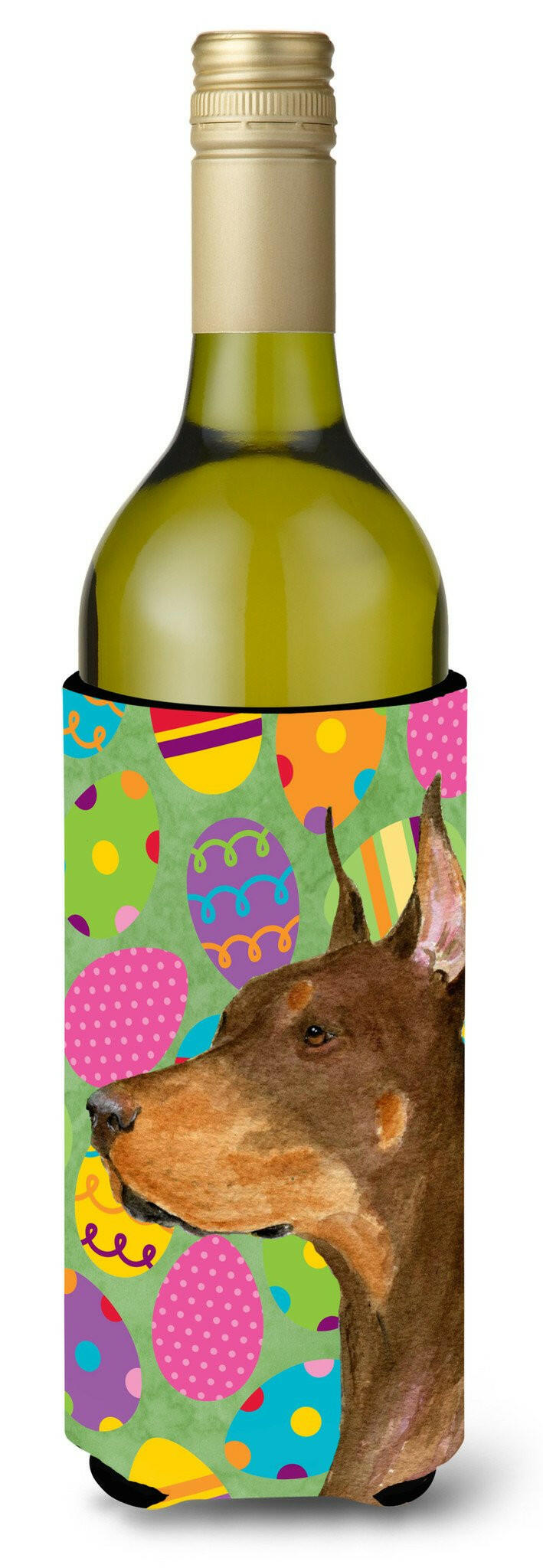 Doberman Easter Eggtravaganza Wine Bottle Beverage Insulator Beverage Insulator Hugger SS4813LITERK by Caroline's Treasures