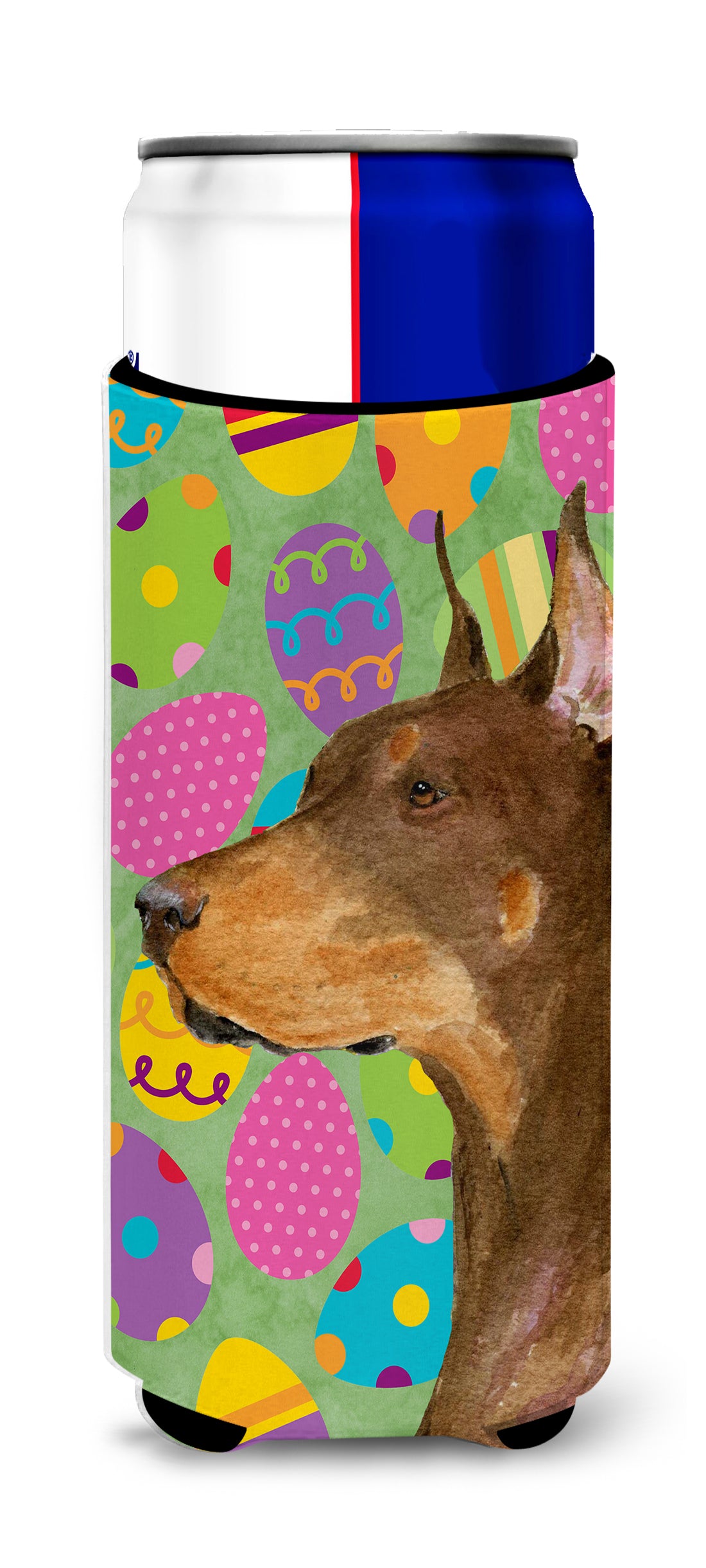 Doberman Easter Eggtravaganza Ultra Beverage Insulators for slim cans SS4813MUK.