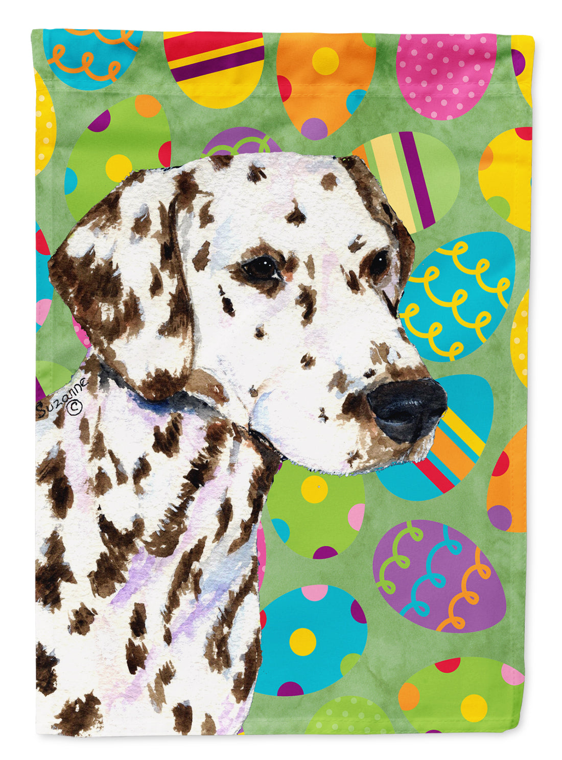 Dalmatian Easter Eggtravaganza Flag Garden Size  the-store.com.