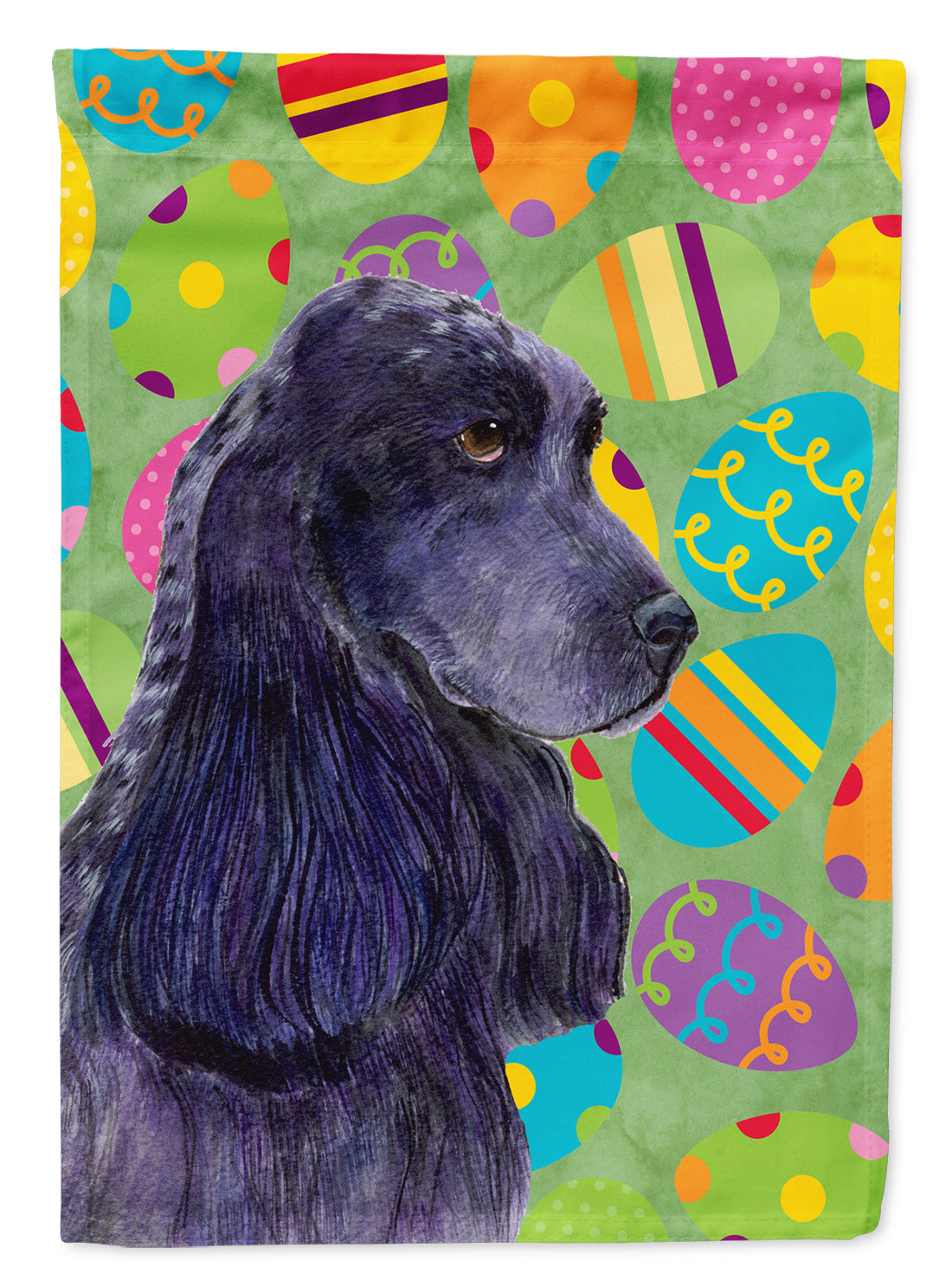 Cocker Spaniel Easter Eggtravaganza Flag Canvas House Size  the-store.com.