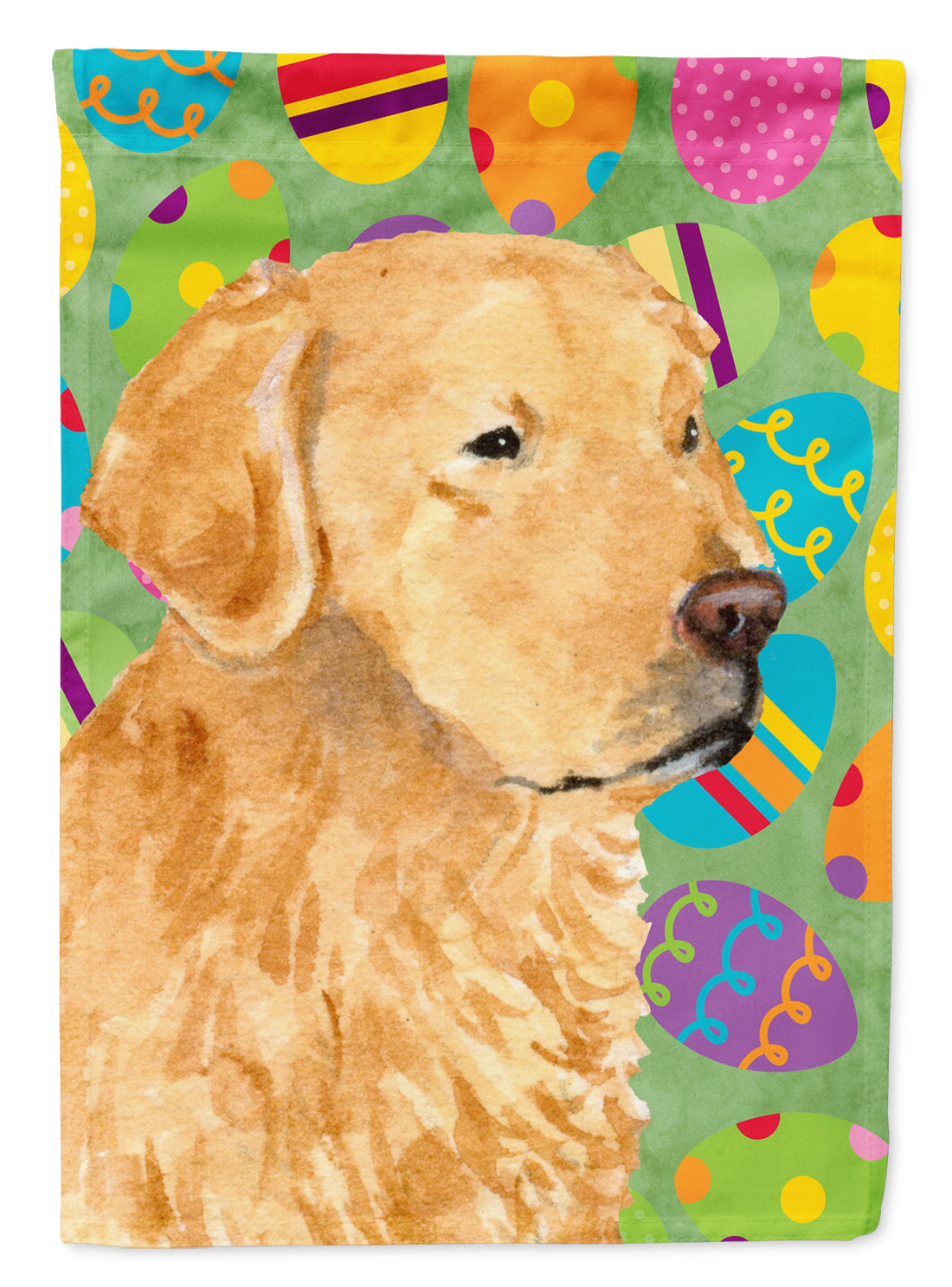 Golden Retriever Easter Eggtravaganza Flag Canvas House Size  the-store.com.