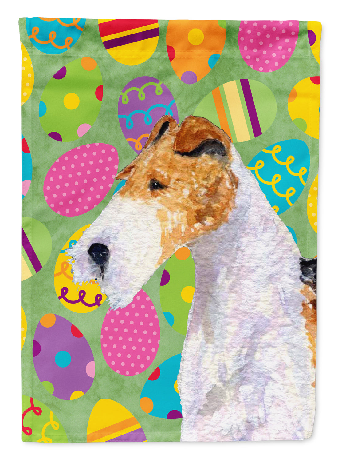 Fox Terrier Easter Eggtravaganza Flag Garden Size  the-store.com.