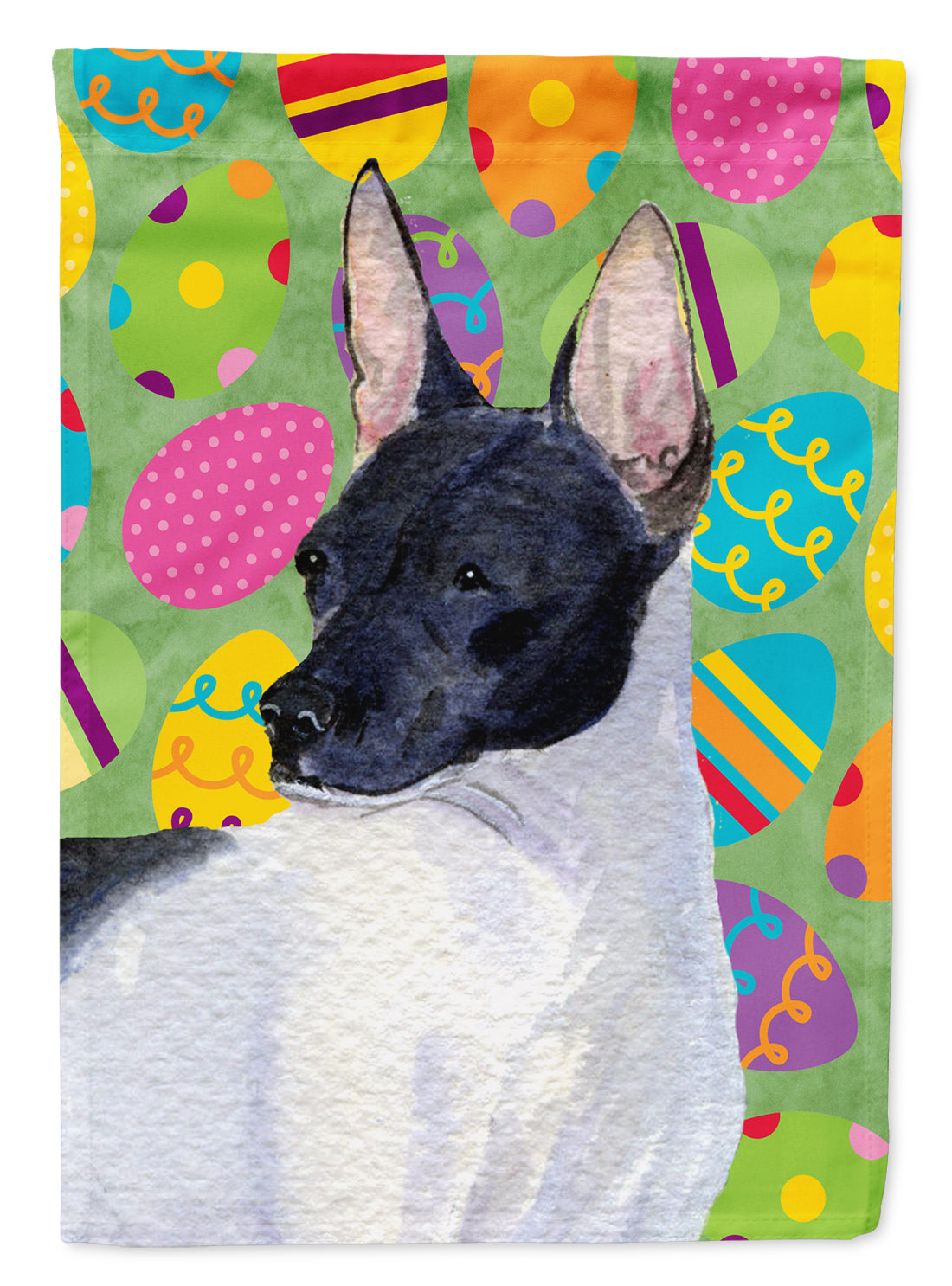 Rat Terrier Easter Eggtravaganza Flag Garden Size  the-store.com.