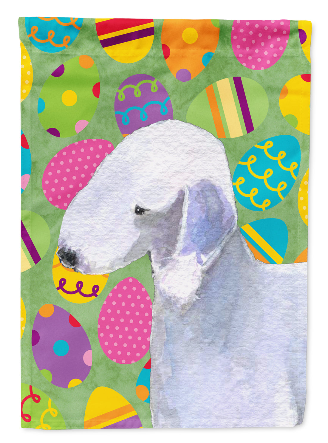 Bedlington Terrier Easter Eggtravaganza Flag Garden Size  the-store.com.