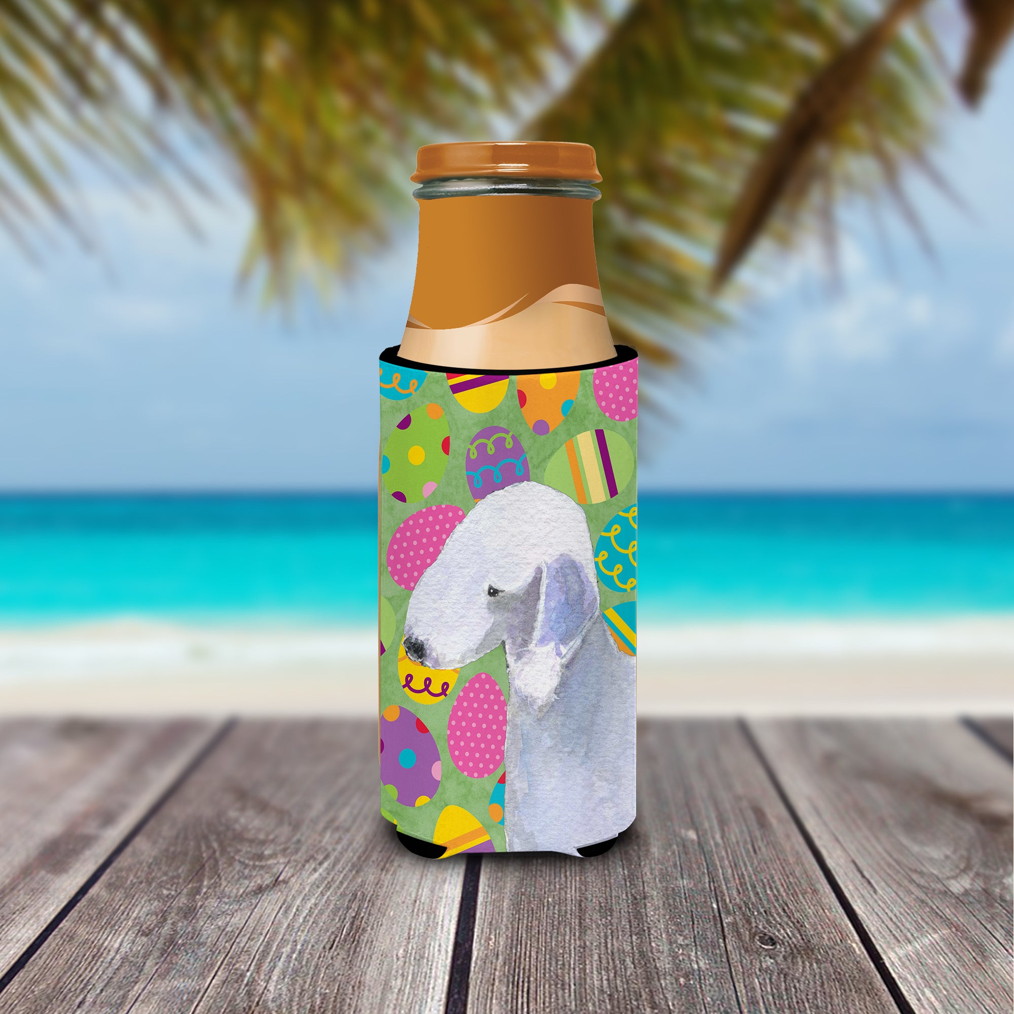 Bedlington Terrier Easter Eggtravaganza Ultra Beverage Insulators for slim cans SS4828MUK.