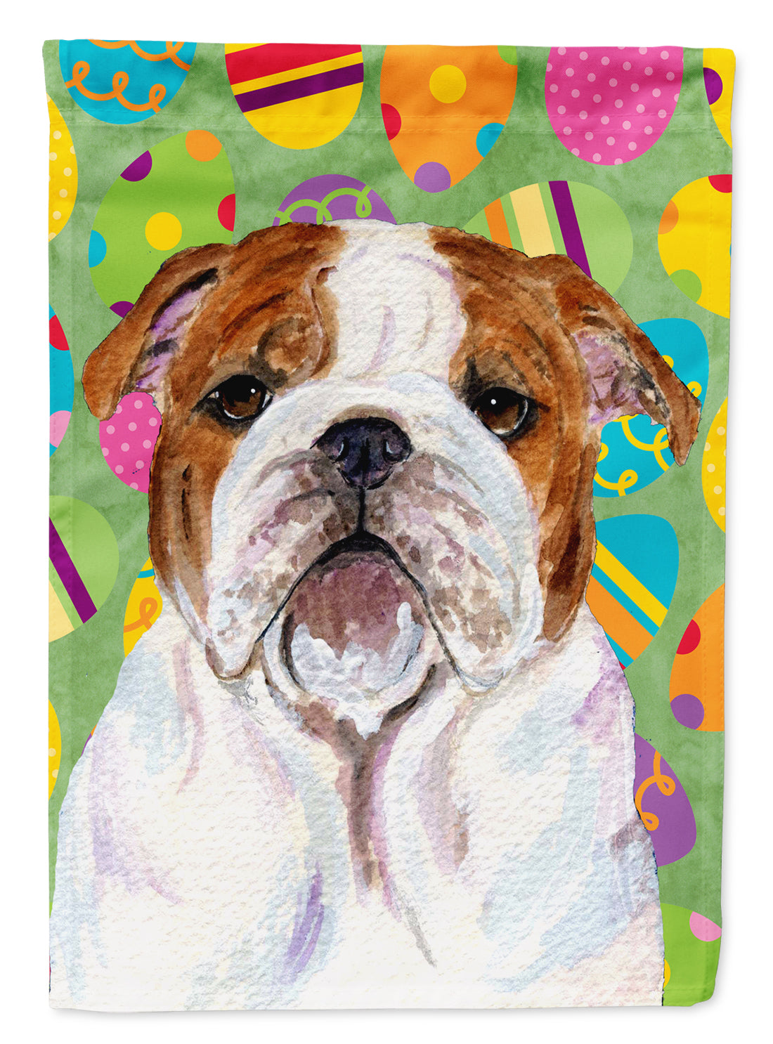 Bulldog English Easter Eggtravaganza Flag Garden Size  the-store.com.