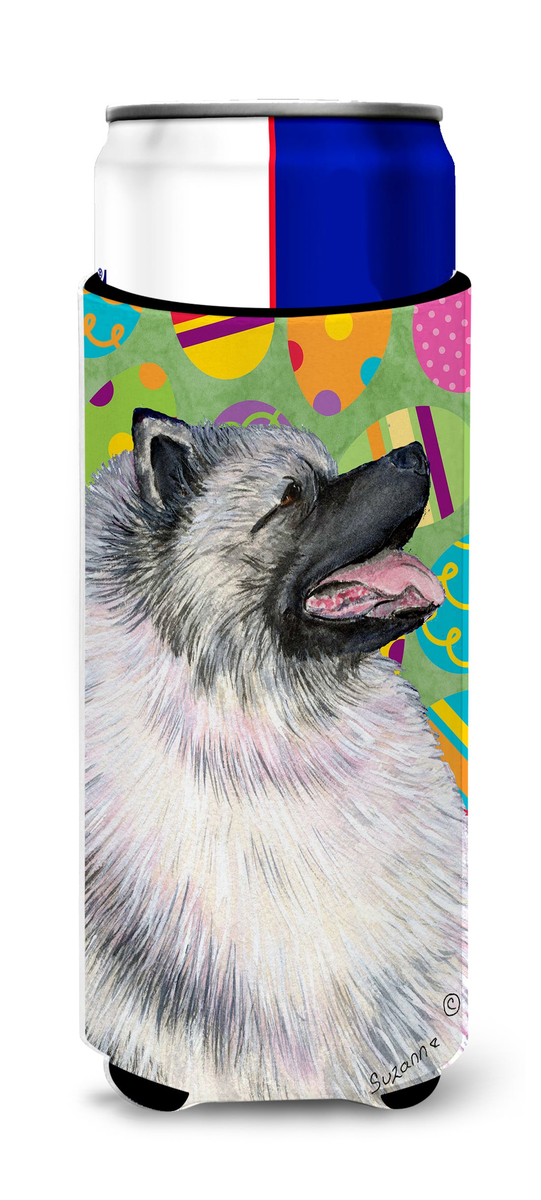 Keeshond Easter Eggtravaganza Ultra Beverage Insulators for slim cans SS4833MUK.