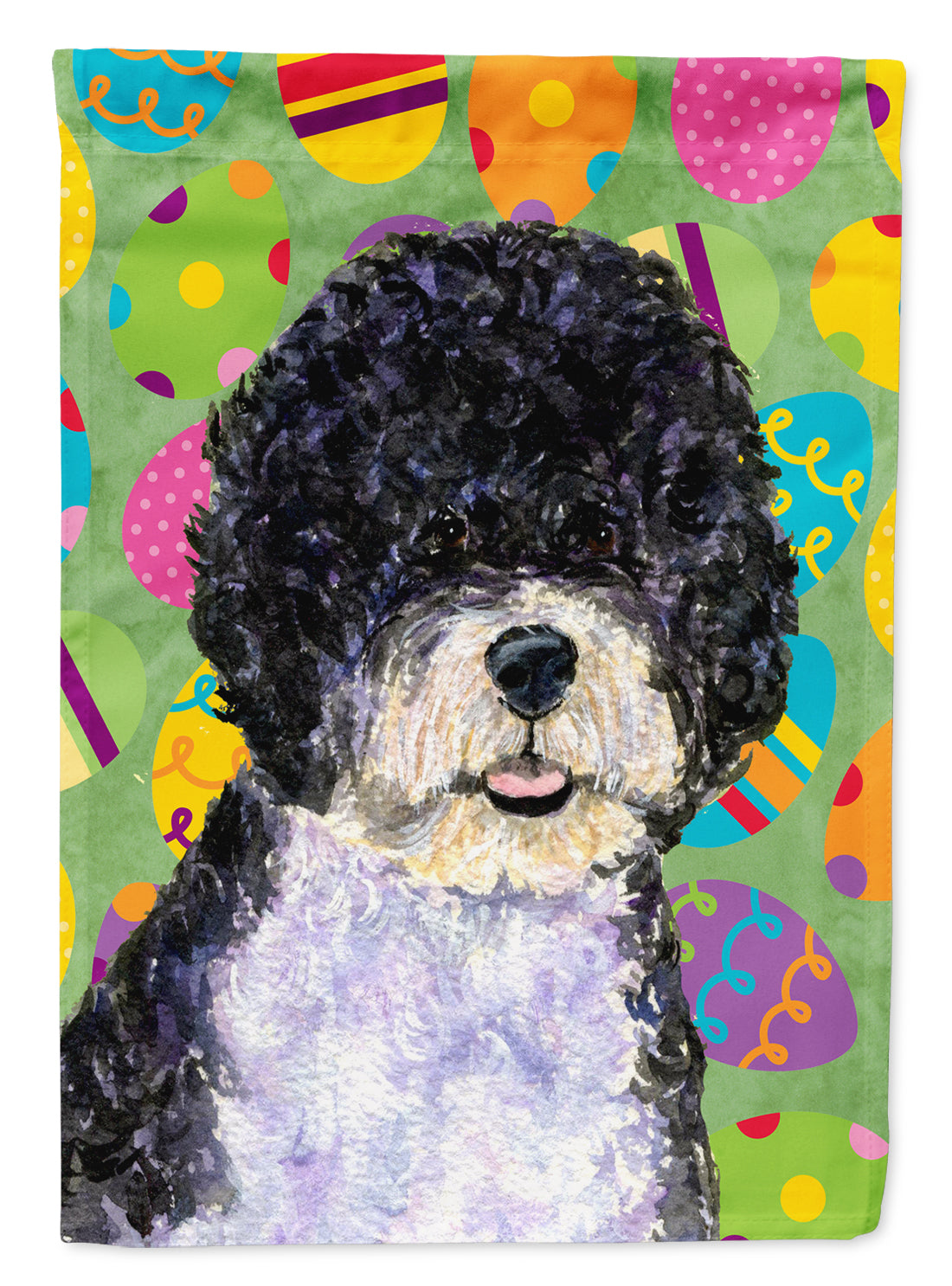 Portuguese Water Dog Easter Eggtravaganza Flag Garden Size  the-store.com.