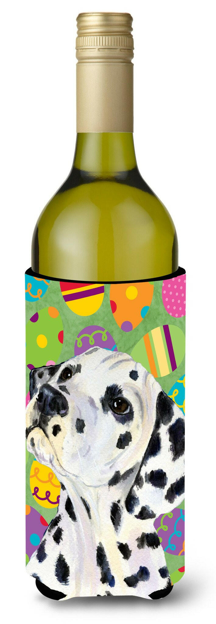 Dalmatian Easter Eggtravaganza Wine Bottle Beverage Insulator Beverage Insulator Hugger SS4837LITERK by Caroline&#39;s Treasures