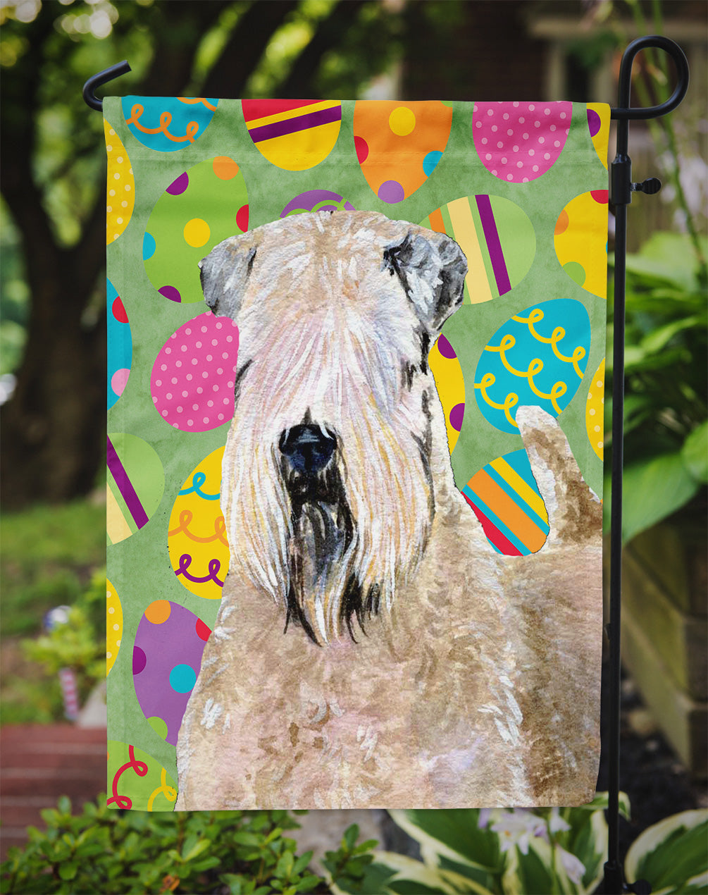 Wheaten Terrier Soft Coated Easter Eggtravaganza Flag Garden Size  the-store.com.