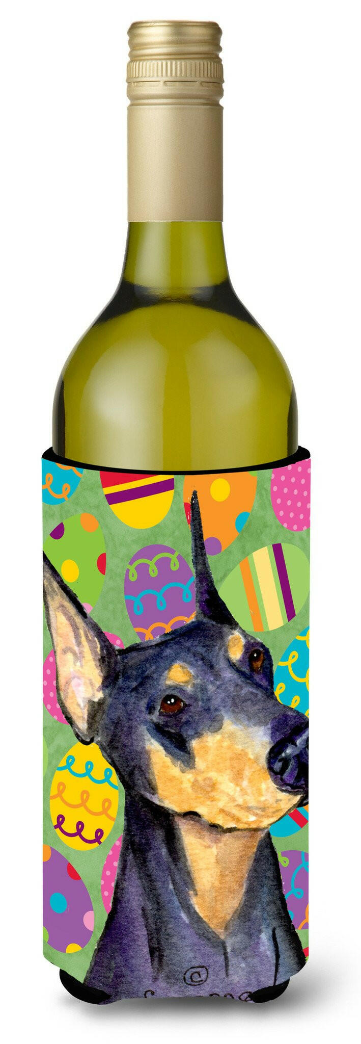 Doberman Easter Eggtravaganza Wine Bottle Beverage Insulator Beverage Insulator Hugger SS4840LITERK by Caroline's Treasures