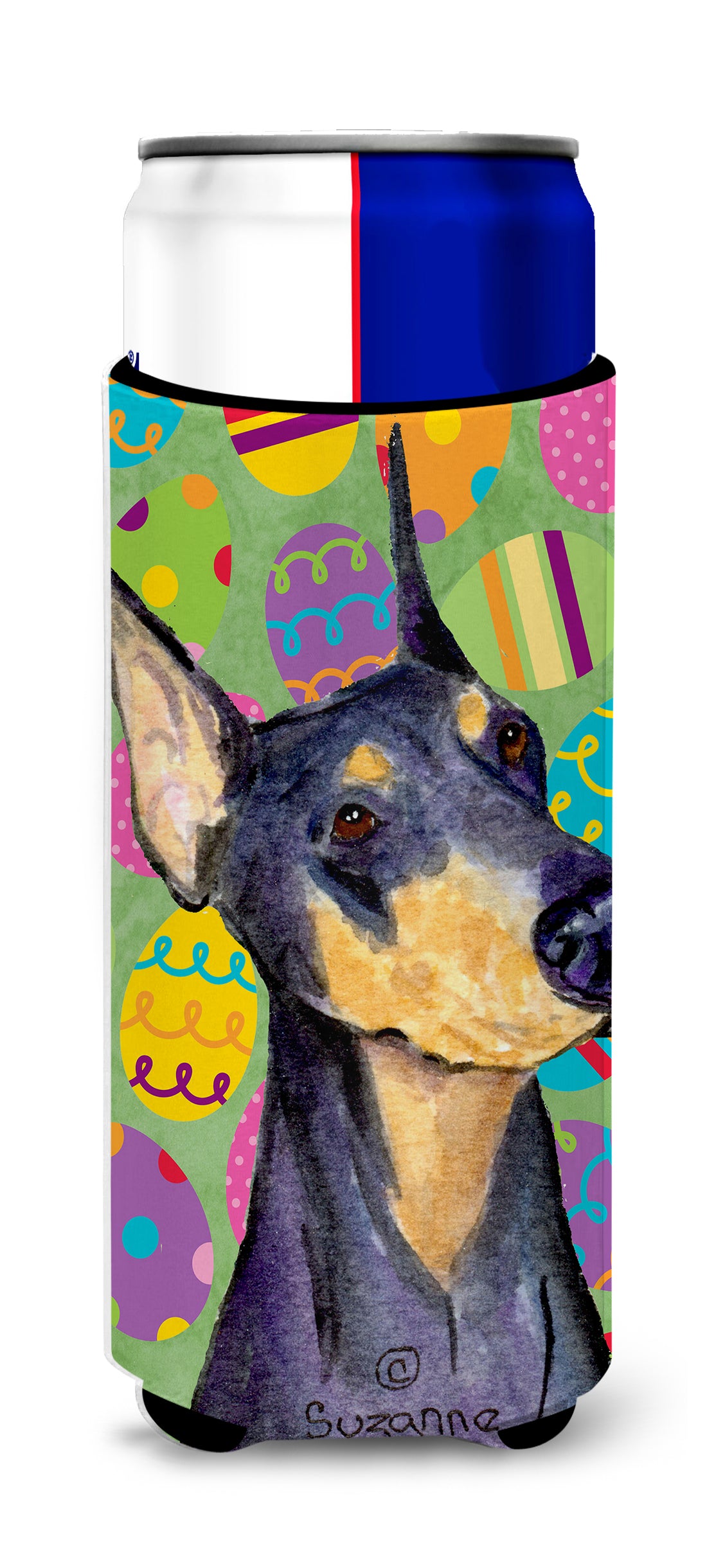 Doberman Easter Eggtravaganza Ultra Beverage Insulators for slim cans SS4840MUK.