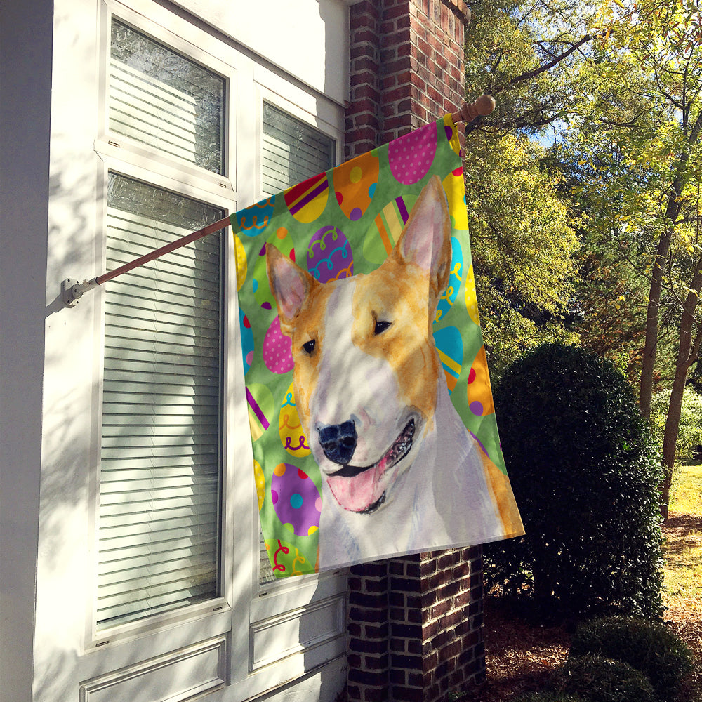 Bull Terrier Easter Eggtravaganza Flag Canvas House Size  the-store.com.