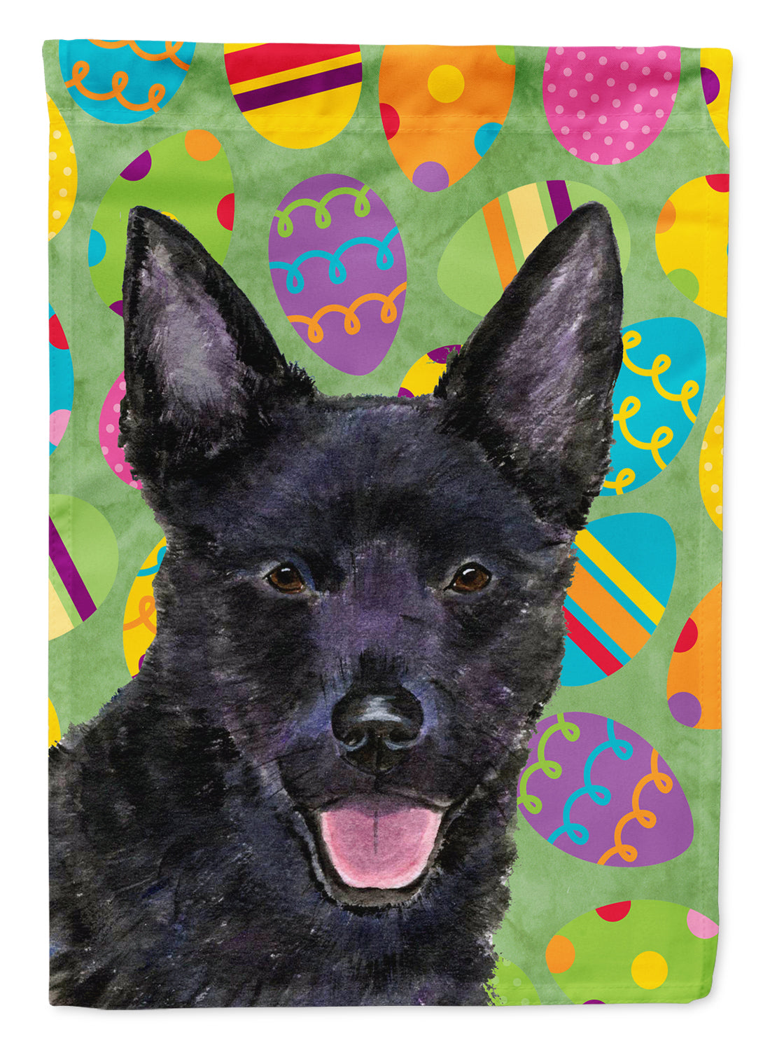 Australian Kelpie Easter Eggtravaganza Flag Canvas House Size  the-store.com.