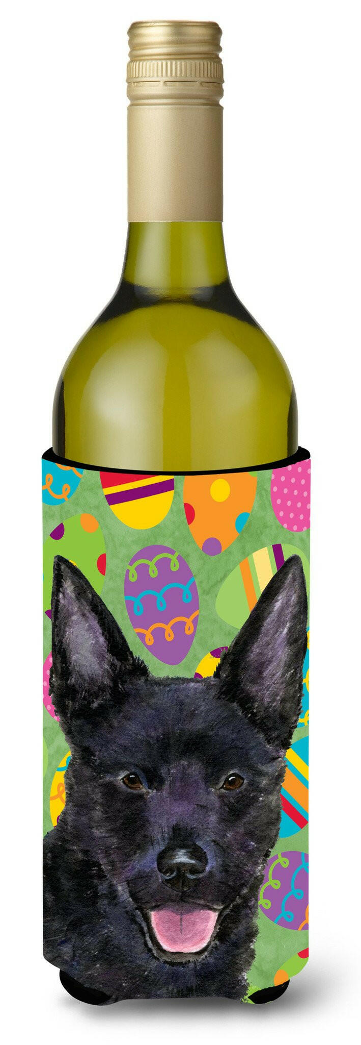 Australian Kelpie Easter Eggtravaganza Wine Bottle Beverage Insulator Beverage Insulator Hugger by Caroline's Treasures