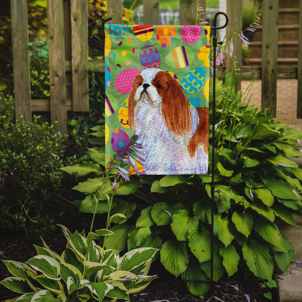 English Toy Spaniel Easter Eggtravaganza Flag Garden Size  the-store.com.